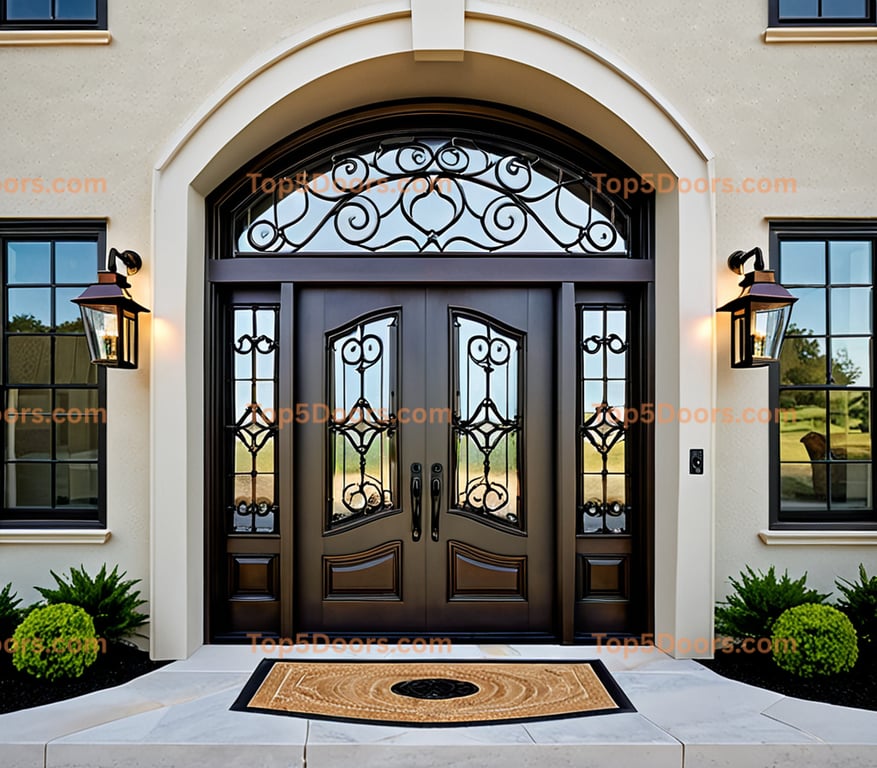 Vermont wrought iron barn door european classic Door