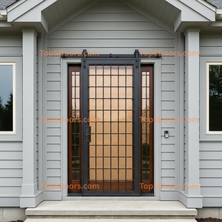 Vermont wrought iron barn door contemporary Door