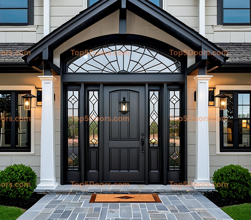 Vermont wrought iron double traditional american Door
