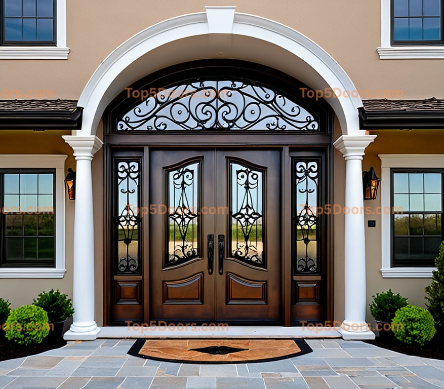 Vermont wrought iron double french provincial Door