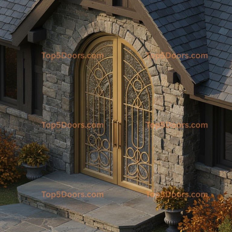 Vermont wrought iron double craftsman Door