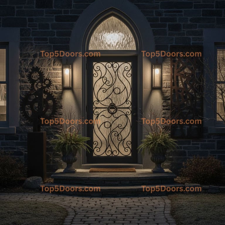 Vermont wrought iron single georgian Door