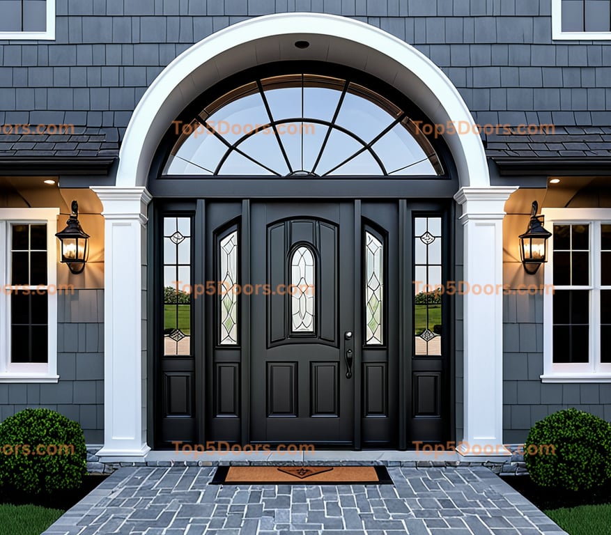 Virginia arched double traditional american Door