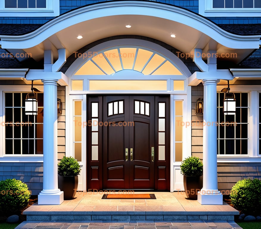 Virginia arched single japanese zen Door