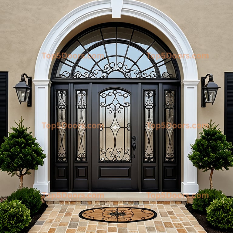 Virginia wrought iron arched double cape cod Door