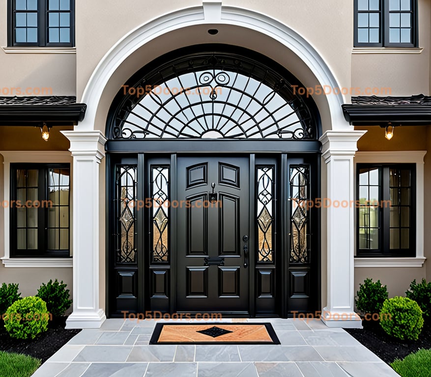 Virginia wrought iron arched double georgian Door