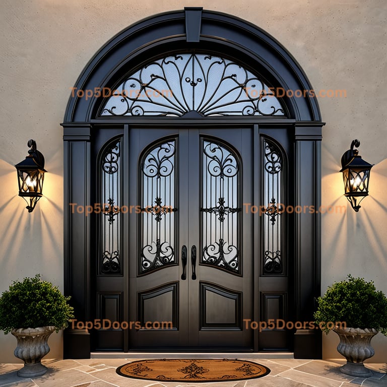 Virginia wrought iron arched single french country Door