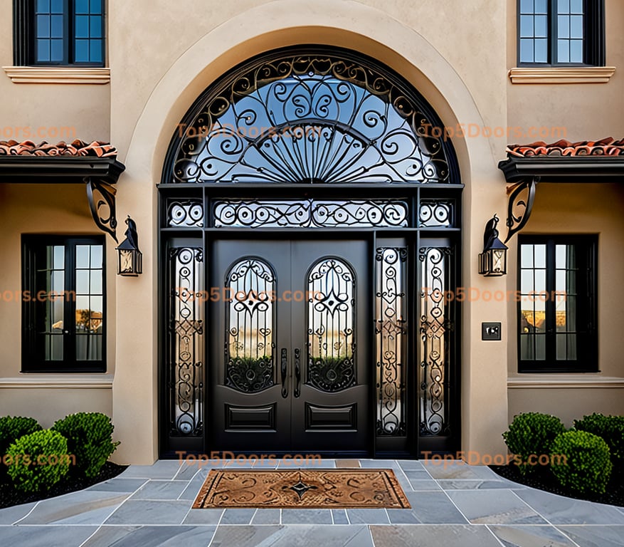 Virginia wrought iron double spanish colonial Door