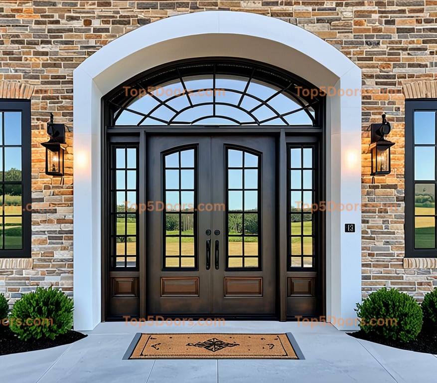 Virginia wrought iron double modern farmhouse Door