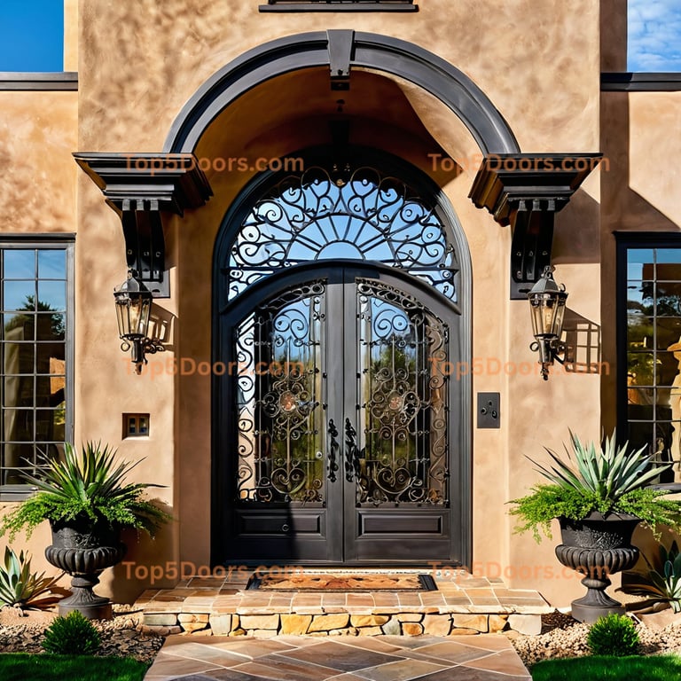 Virginia wrought iron double southwestern Door