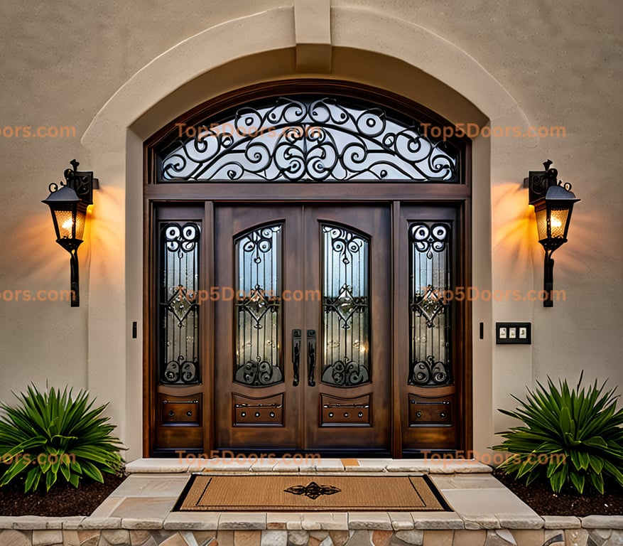 Virginia wrought iron double spanish colonial Door