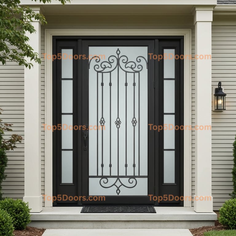 Virginia wrought iron double contemporary Door
