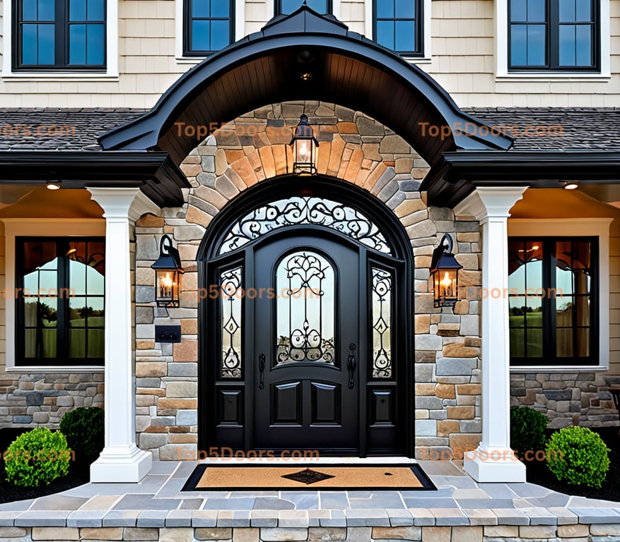 Virginia wrought iron double cape cod Door