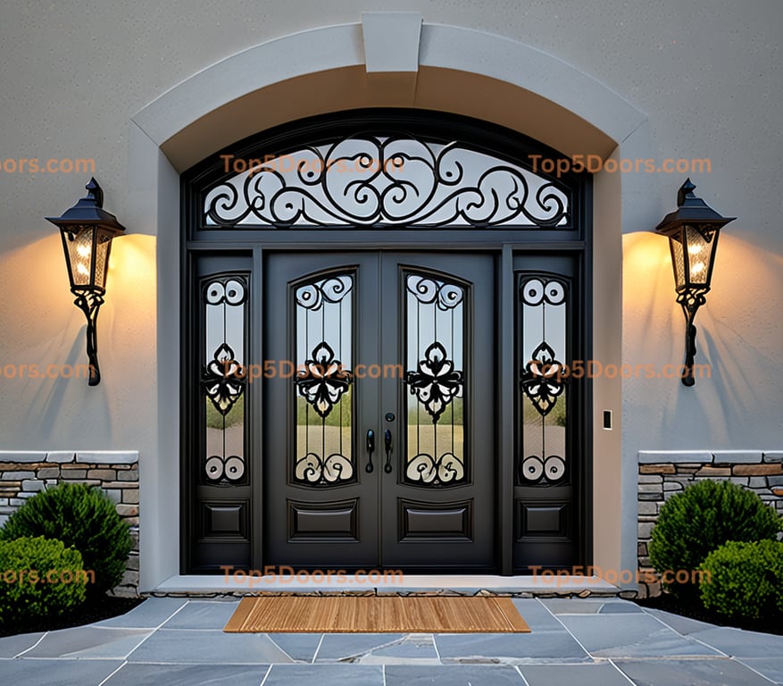Virginia wrought iron french door european classic Door