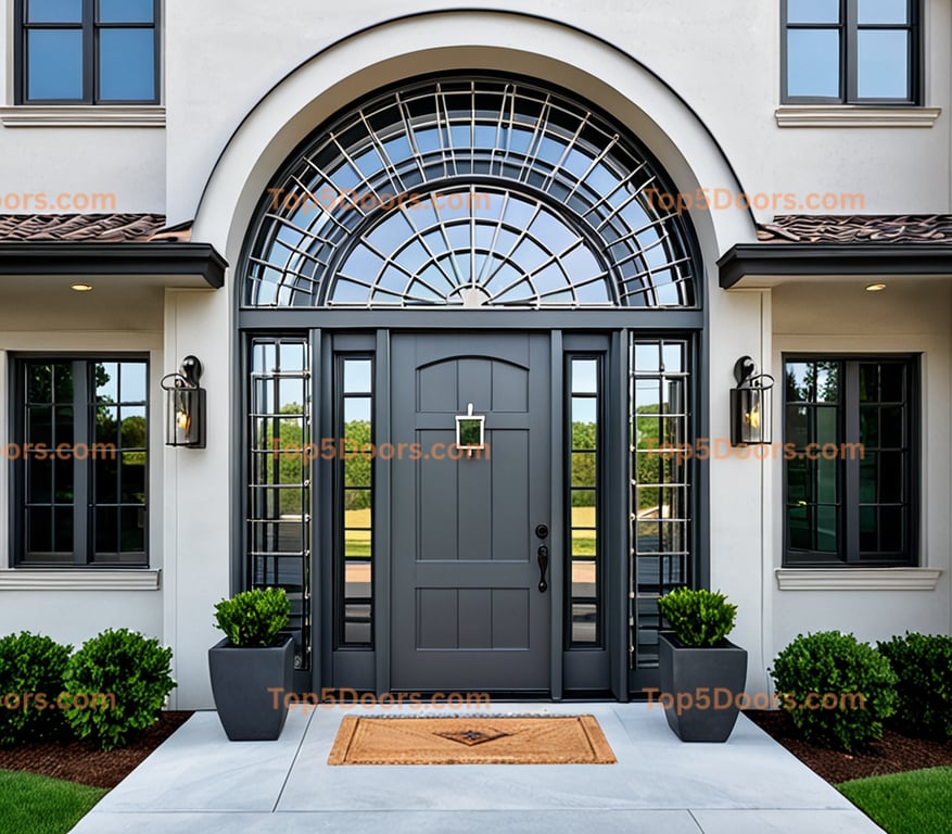 Virginia wrought iron single mid-century modern Door