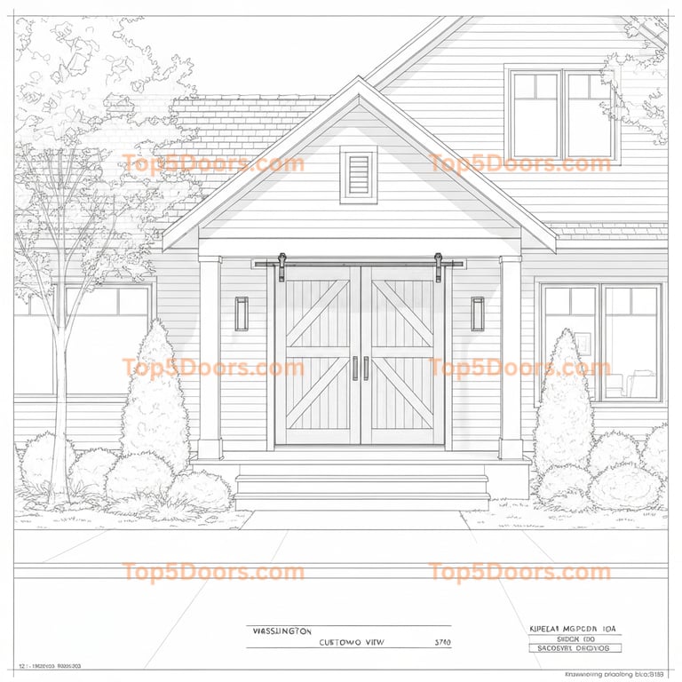 Washington barn door korean modern Door