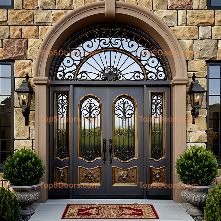 Washington wrought iron double mountain lodge Door