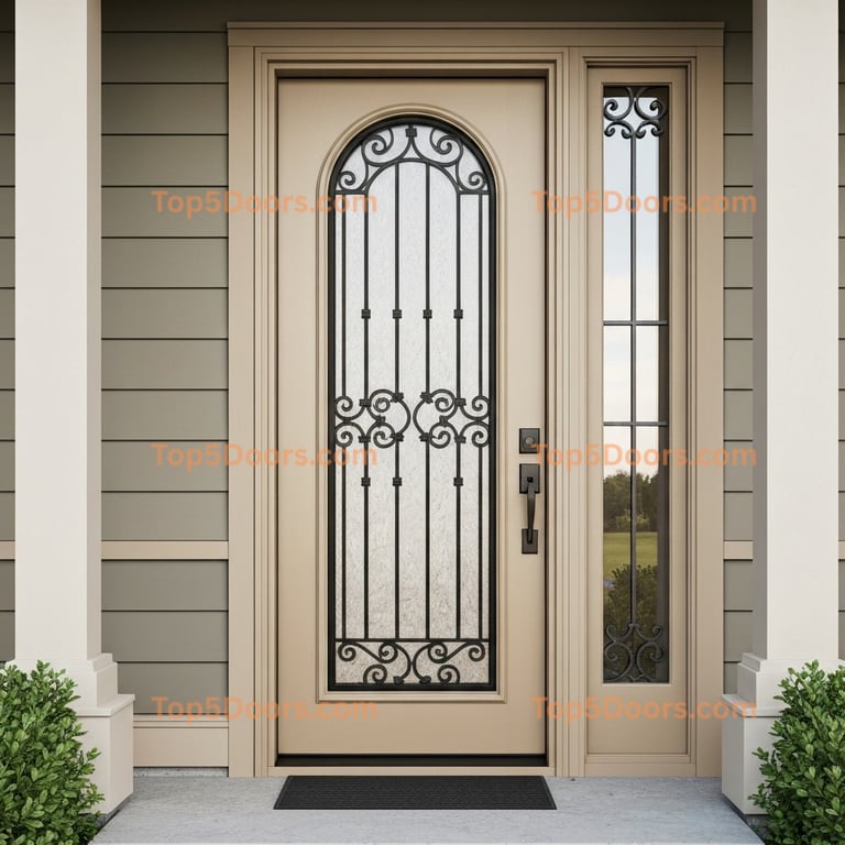 Washington wrought iron glass paneled craftsman Door