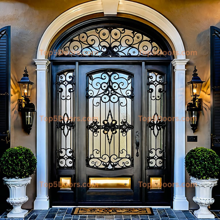 Washington wrought iron single french provincial Door