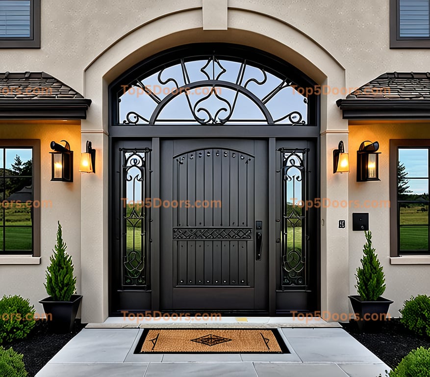 Washington wrought iron single mountain lodge Door