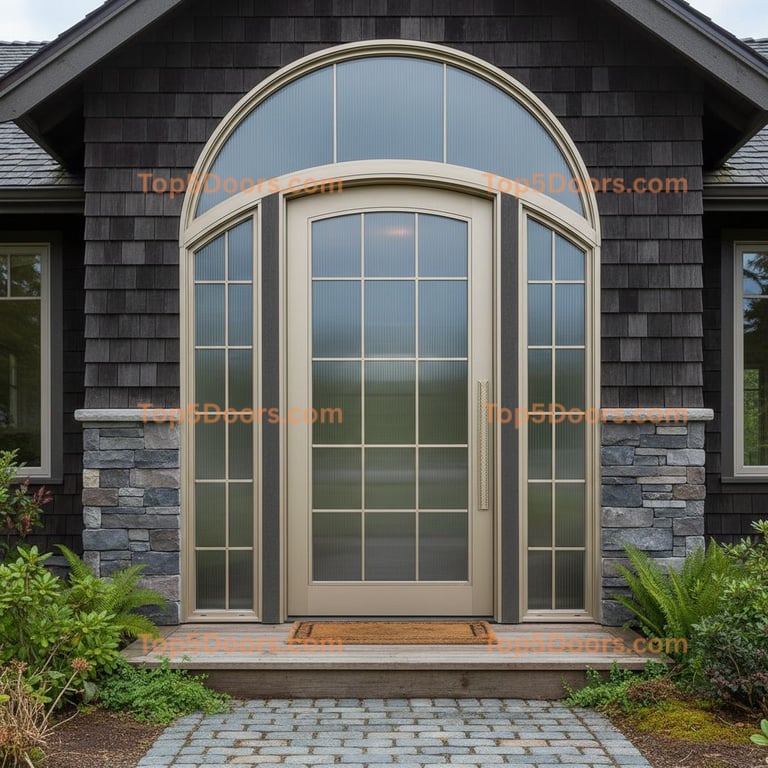 Washington wrought iron solid panel coastal Door
