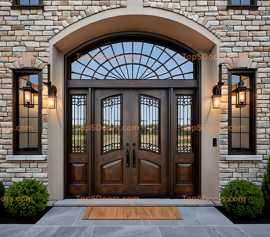 Washington wrought iron steel frame industrial Door