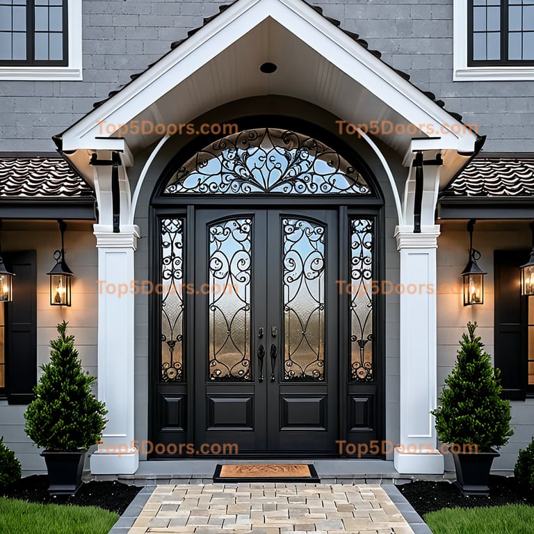 West Virginia wrought iron double modern farmhouse Door