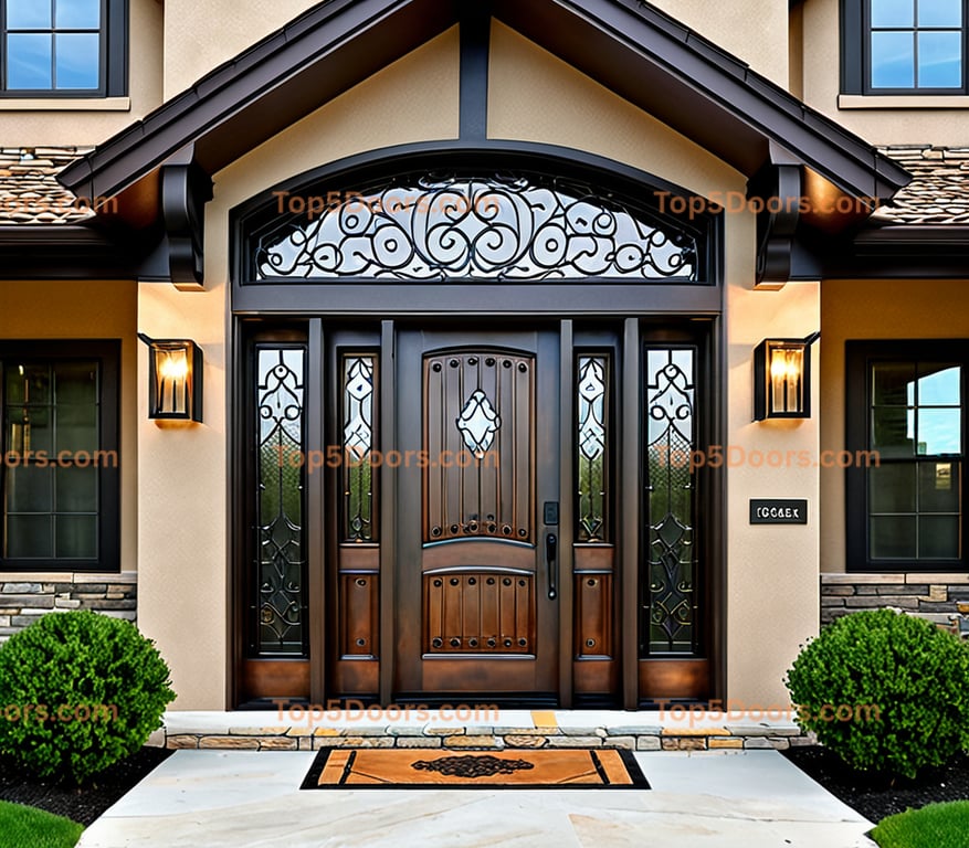 West Virginia wrought iron solid panel craftsman Door