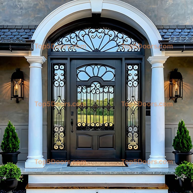 West Virginia wrought iron solid panel modern farmhouse