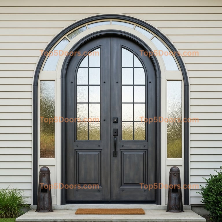 West Virginia wrought iron solid panel japanese zen Doo