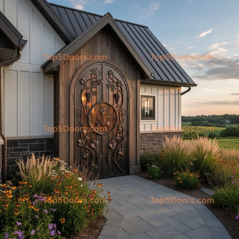 Wisconsin wine cellar door modern farmhouse Door