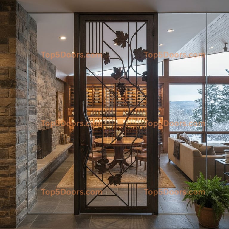 Wisconsin wine cellar door mid-century modern Door