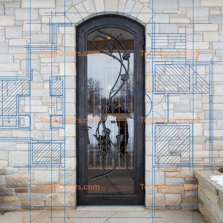 Wisconsin wine cellar door mid-century modern Door