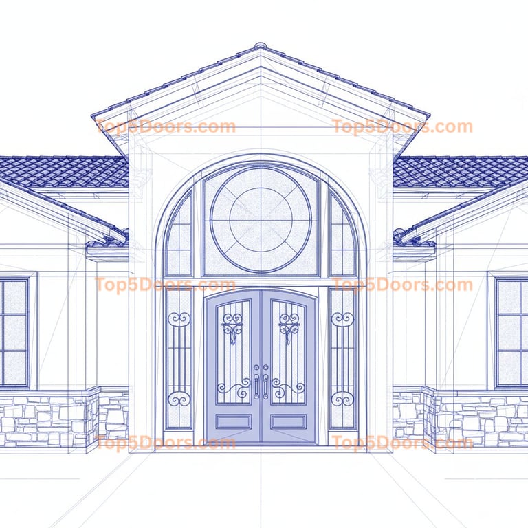 Wisconsin wrought iron arched double tuscan Door