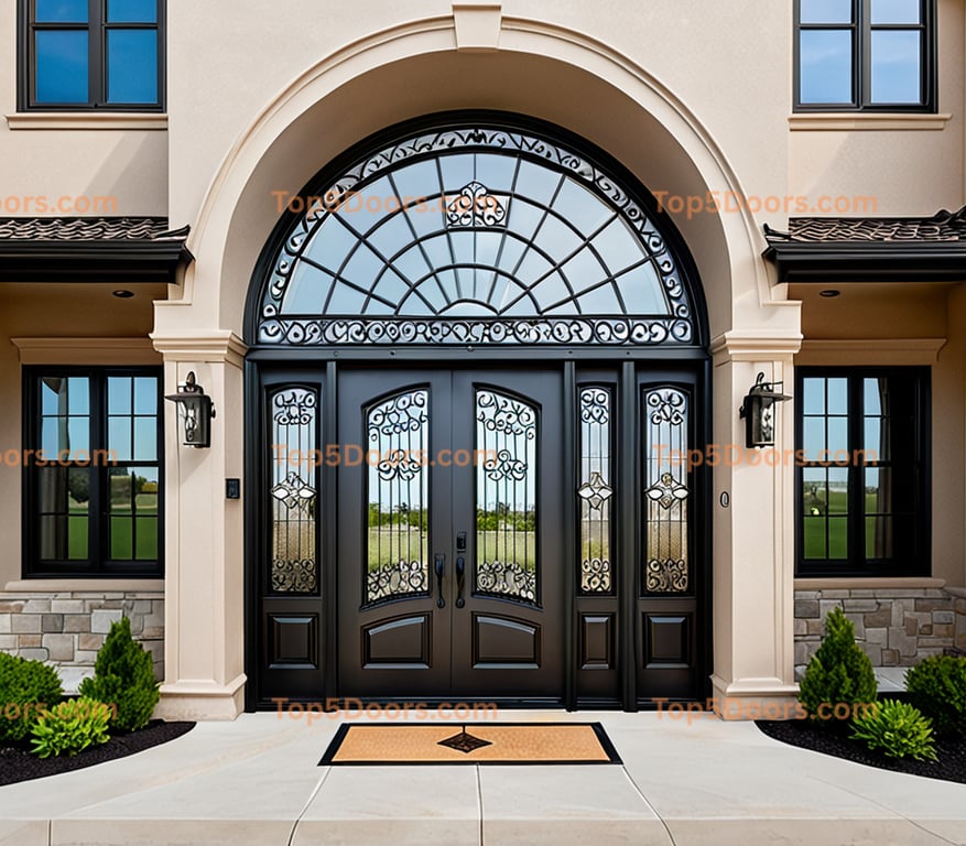 Wisconsin wrought iron arched double traditional americ