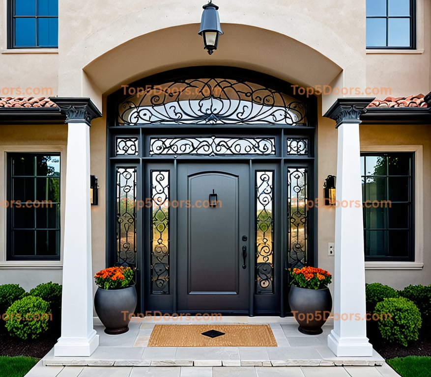 Wisconsin wrought iron double mid-century modern Door