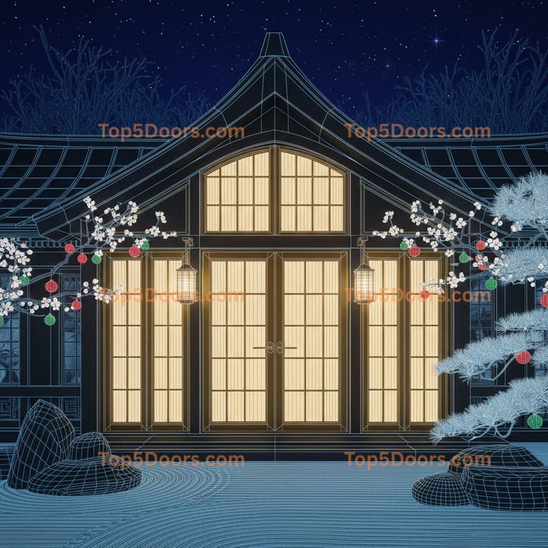 Wisconsin wrought iron french door japanese zen Door