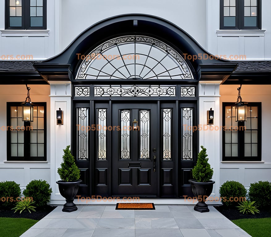 Wisconsin wrought iron glass paneled victorian Door