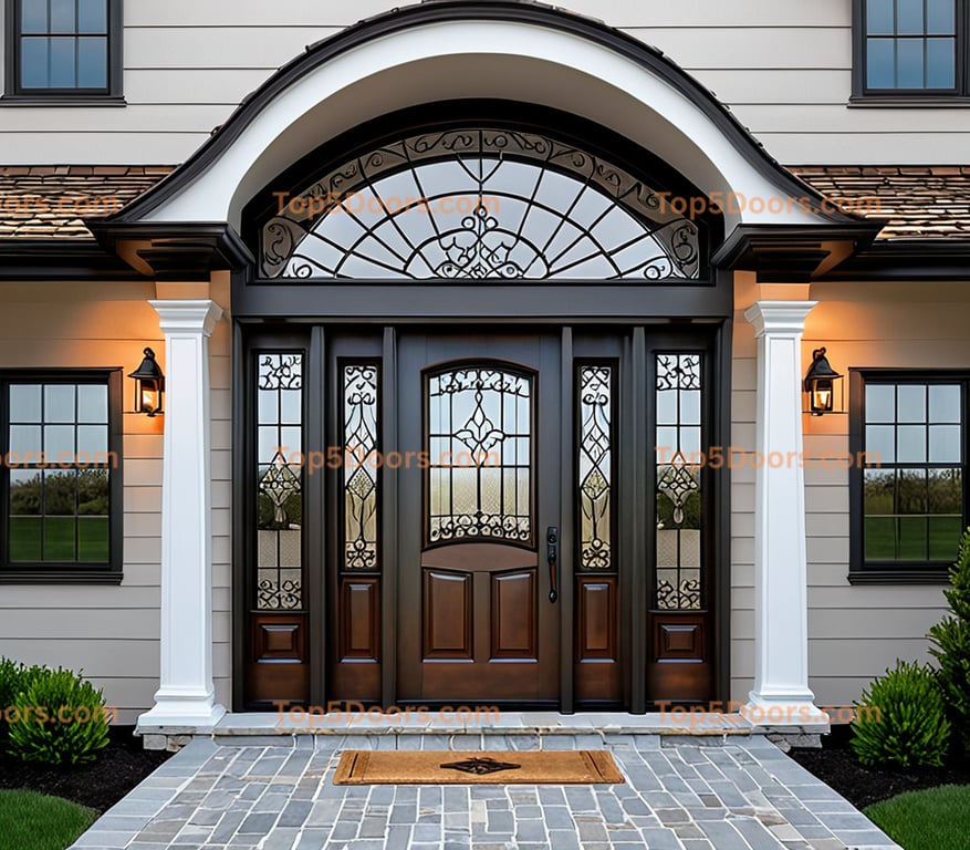 Wisconsin wrought iron glass paneled victorian Door