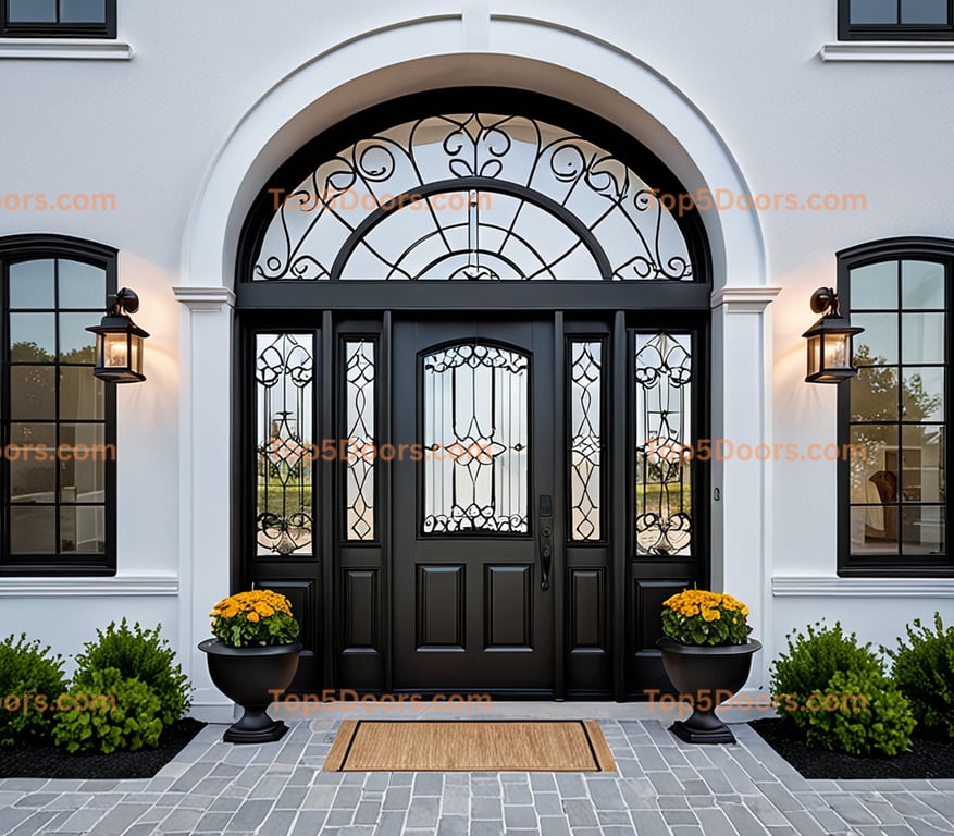 Wisconsin wrought iron glass paneled scandinavian Door