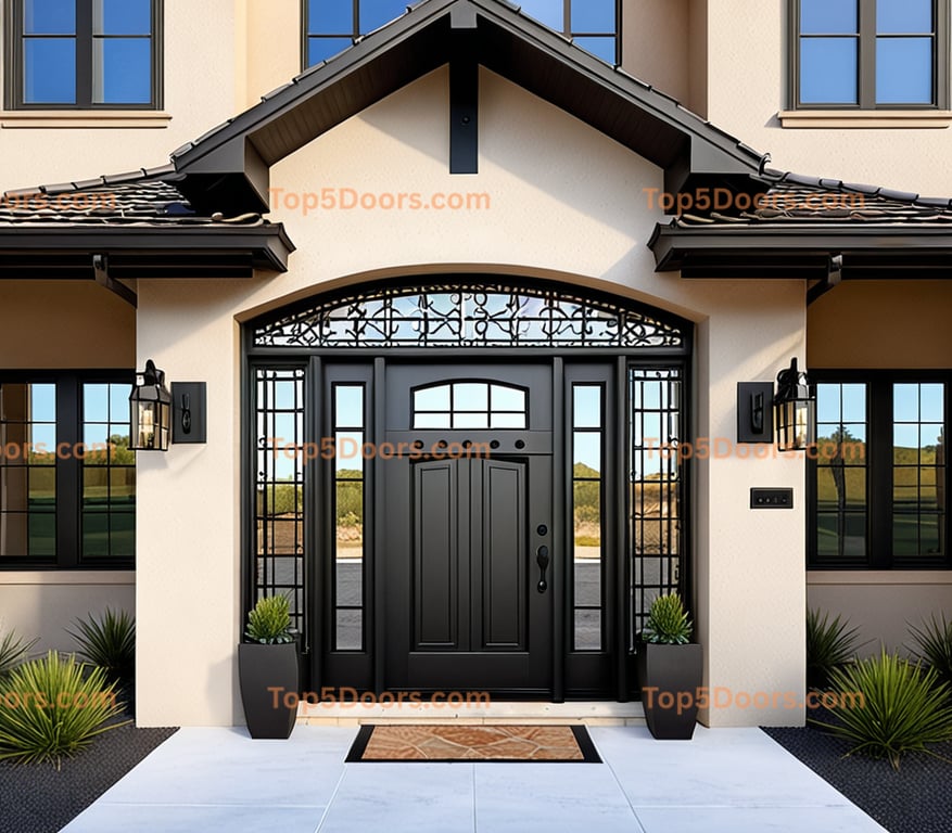 Wisconsin wrought iron glass paneled southwestern Door