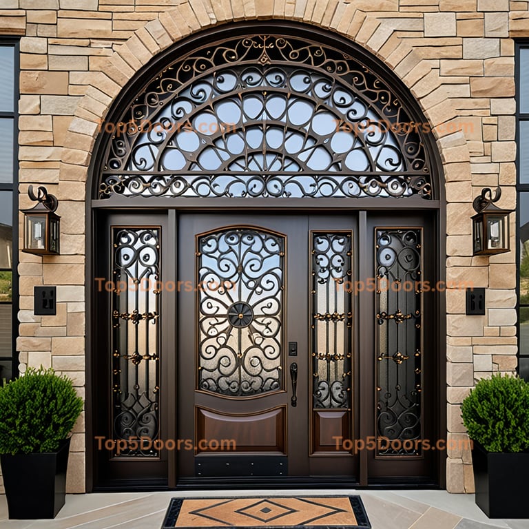 Wisconsin wrought iron single korean modern Door