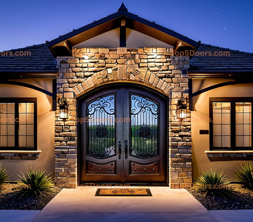 Wisconsin wrought iron single southwestern Door