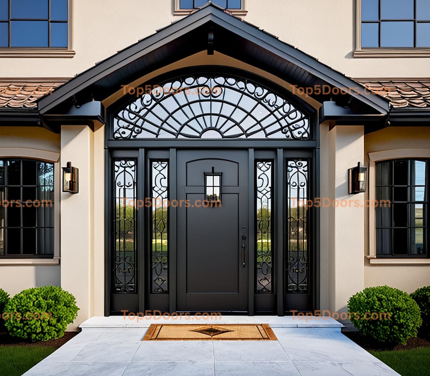 Wisconsin wrought iron solid panel mid-century modern D