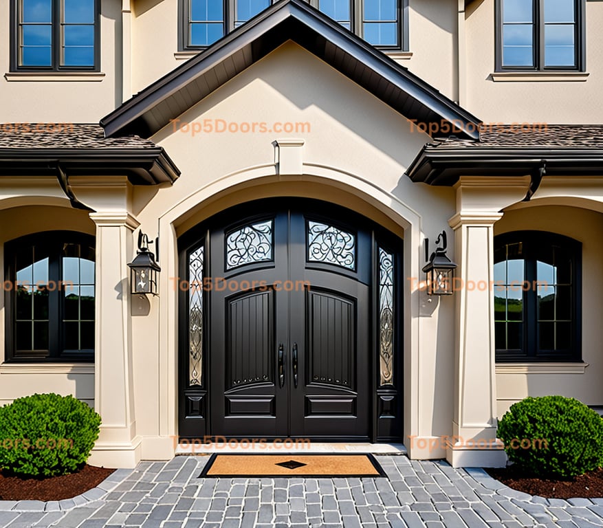 Wisconsin wrought iron solid panel cape cod Door