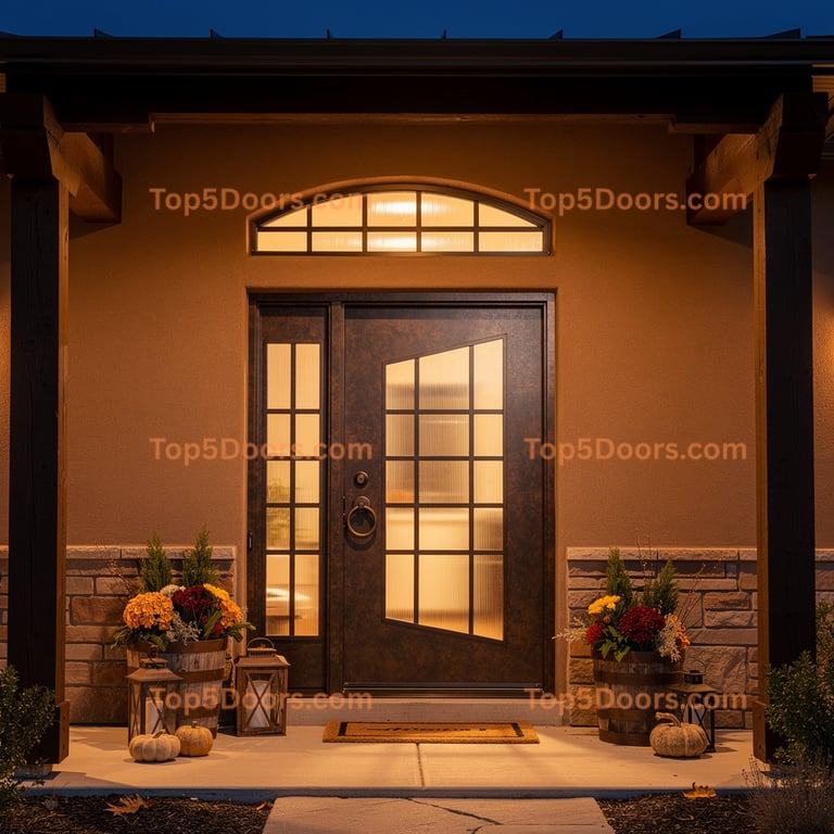 Wisconsin wrought iron steel frame southwestern Door