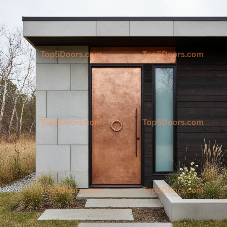 Wisconsin wrought iron steel frame korean modern Door