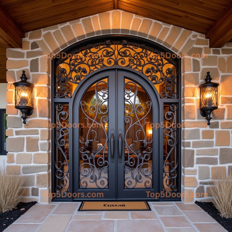 Wrought Iron Double Arched Doorway