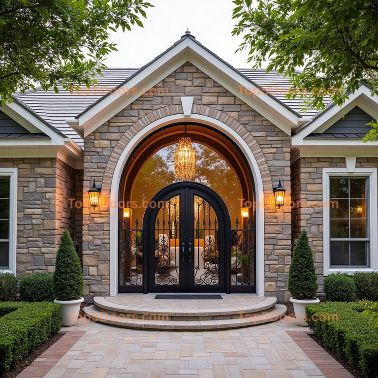 Wrought Iron Double Arched Doorway