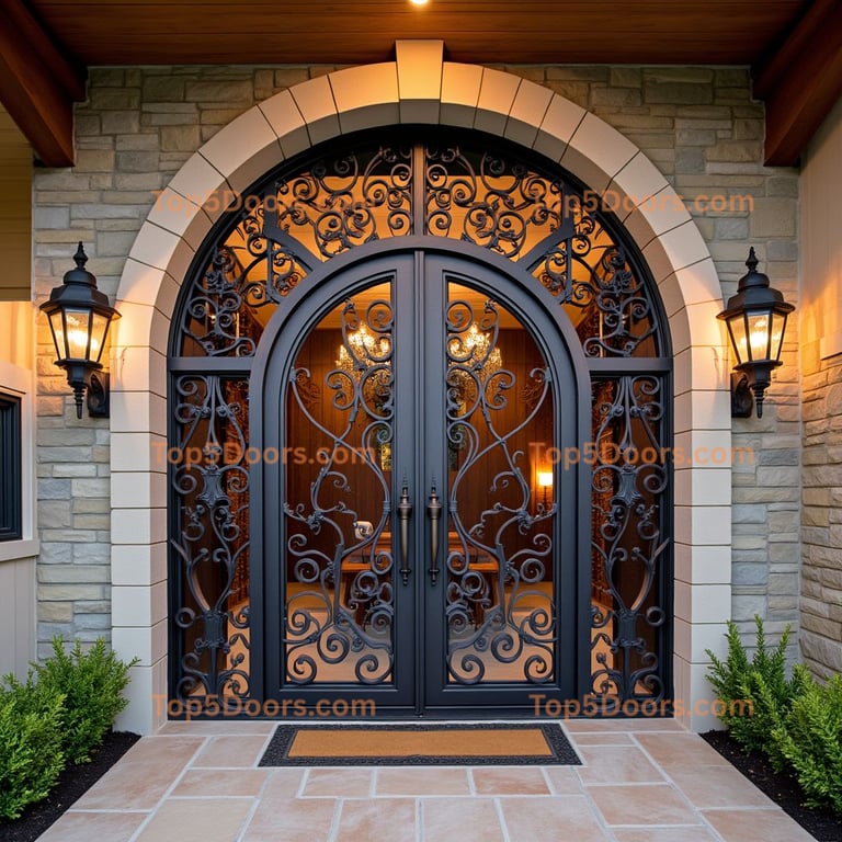 Wrought Iron Double Door Entrance